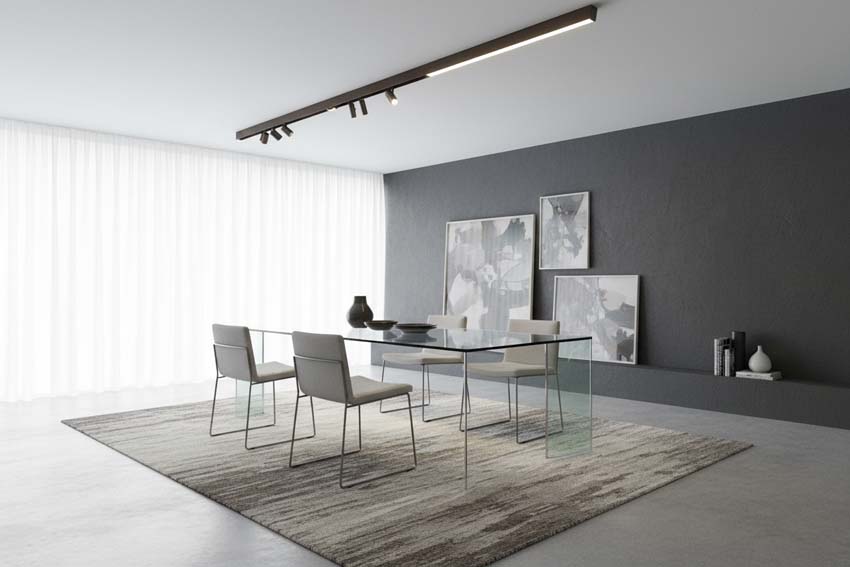 Railverlichting Bea brons met LED line 1,2m + 6 opbouwspots en 3 inbouwspots