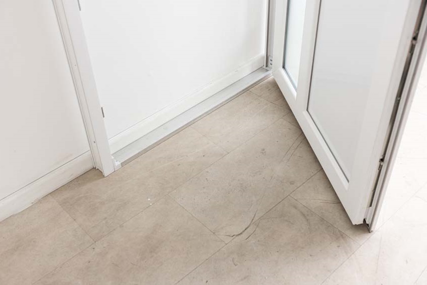 Porte extérieure Lumeo PVC vitrage mat blanc 1100x2100mm droite
