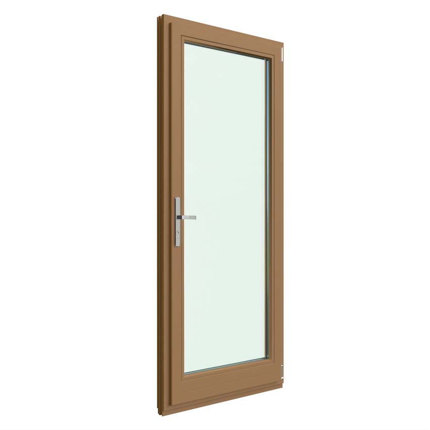 Porte-fenêtre à 1 vantail Vardelux bois Meranti 68mm naturel L900xH2150mm ouvrant à droite