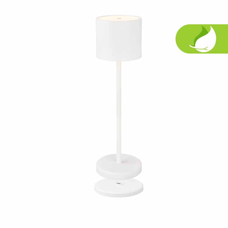 Lampe de table Lumaro - blanc - 36cm - dimmable - LED - 2.5W - 3000K - IP44 - station de recharge