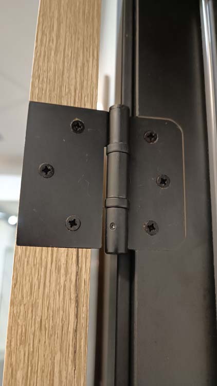 Porte intérieure complète Nature Wood chêne 201,5x83cm aggloméré tubulaire vertical réversible + châssis noir 16,5cm