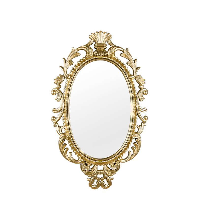 Miroir rond baroque doré 73x44,5cm