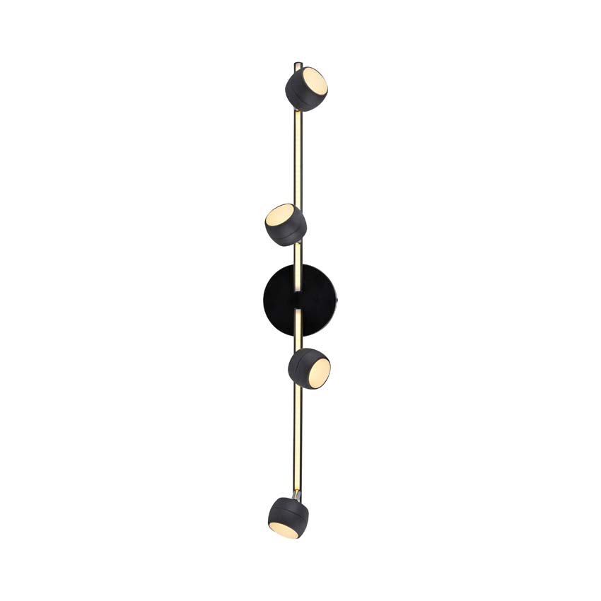 Opbouwspot - zwart - 13x75cm - dimbaar - 4x5,35W - 3000K