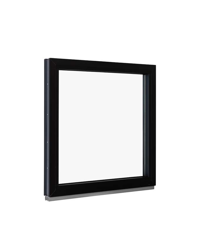 Vast raam pvc Deceuninck Elegant Infinity zwart/zw B900xH900 mm