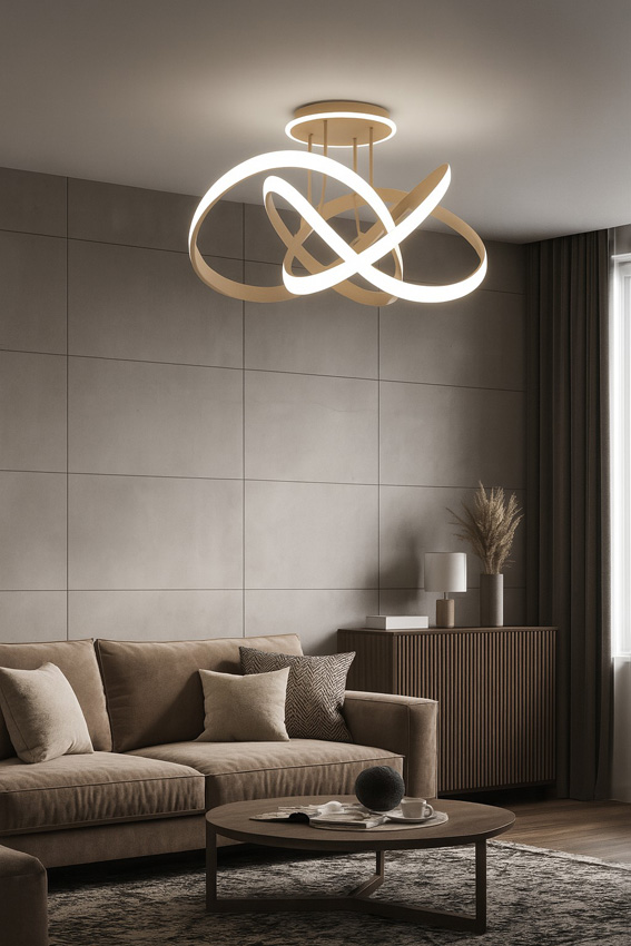 Plafondlamp - zand - Ø65x34,5cm - dimbaar - LED - 1x56W - 3000K