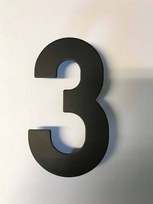 Numéro de maison 3 en inox noir 13 cm