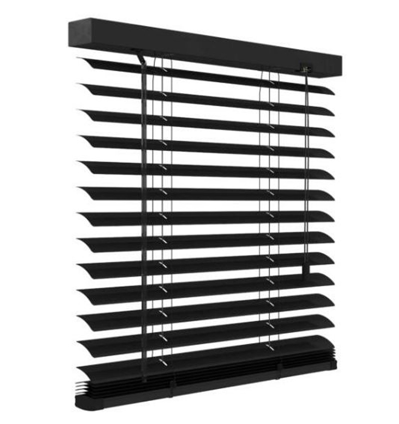 Lamelles horizontales 50mm noir mat 180x180cm