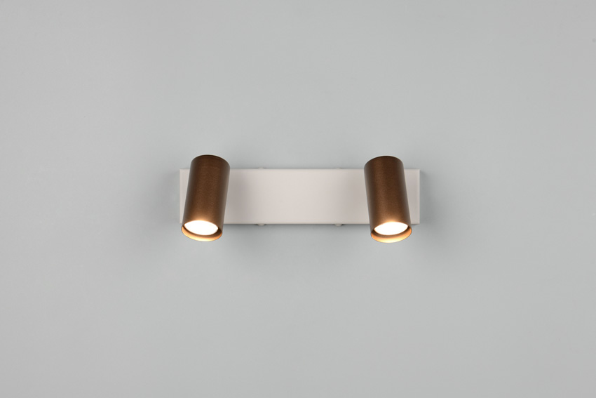 Spot en saillie - café - 26x6x13,5cm - dimmable - GU10/MR11 - 2x5W