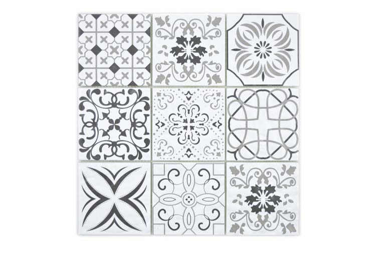 Mozaïek Antic Patchwork Medium zwart/wit 30x30cm