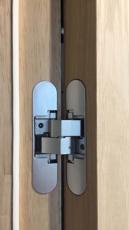 Verfblokdeur compleet 93cm zilver+blokkader in rubberwood 22cm rechts