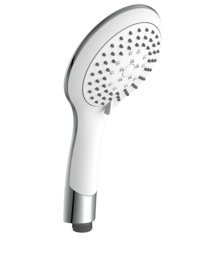 Handdoucheset Bibi glanzend chroom/wit Ø12cm