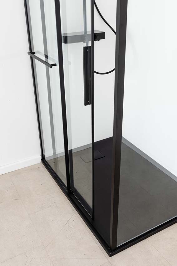 Porte de douche coulissante Ulani noir 118-120x200cm