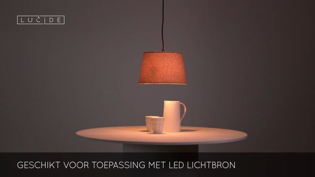 Lucide WOOLLY - Hanglamp - Ø 28 cm - 1xE27 - Okergeel