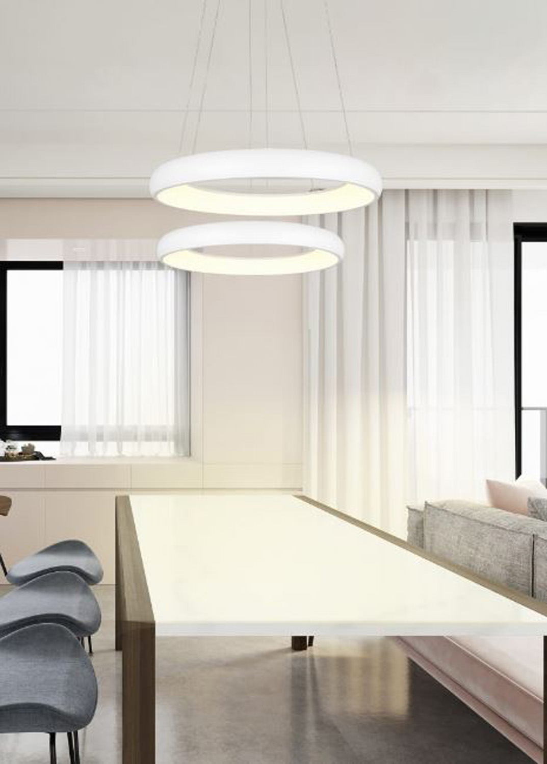 Suspension - blanc - Ø46,5x150cm - dimmable - LED - 1x29W - 2300-4000K