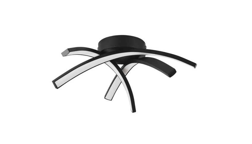 Plafondlamp - zwart/wit - 37x35,5x10cm - LED - 1x11W - 3000K