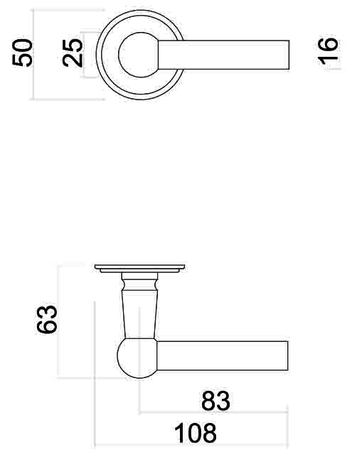 poignée de porte grada L+L Rosa R+E