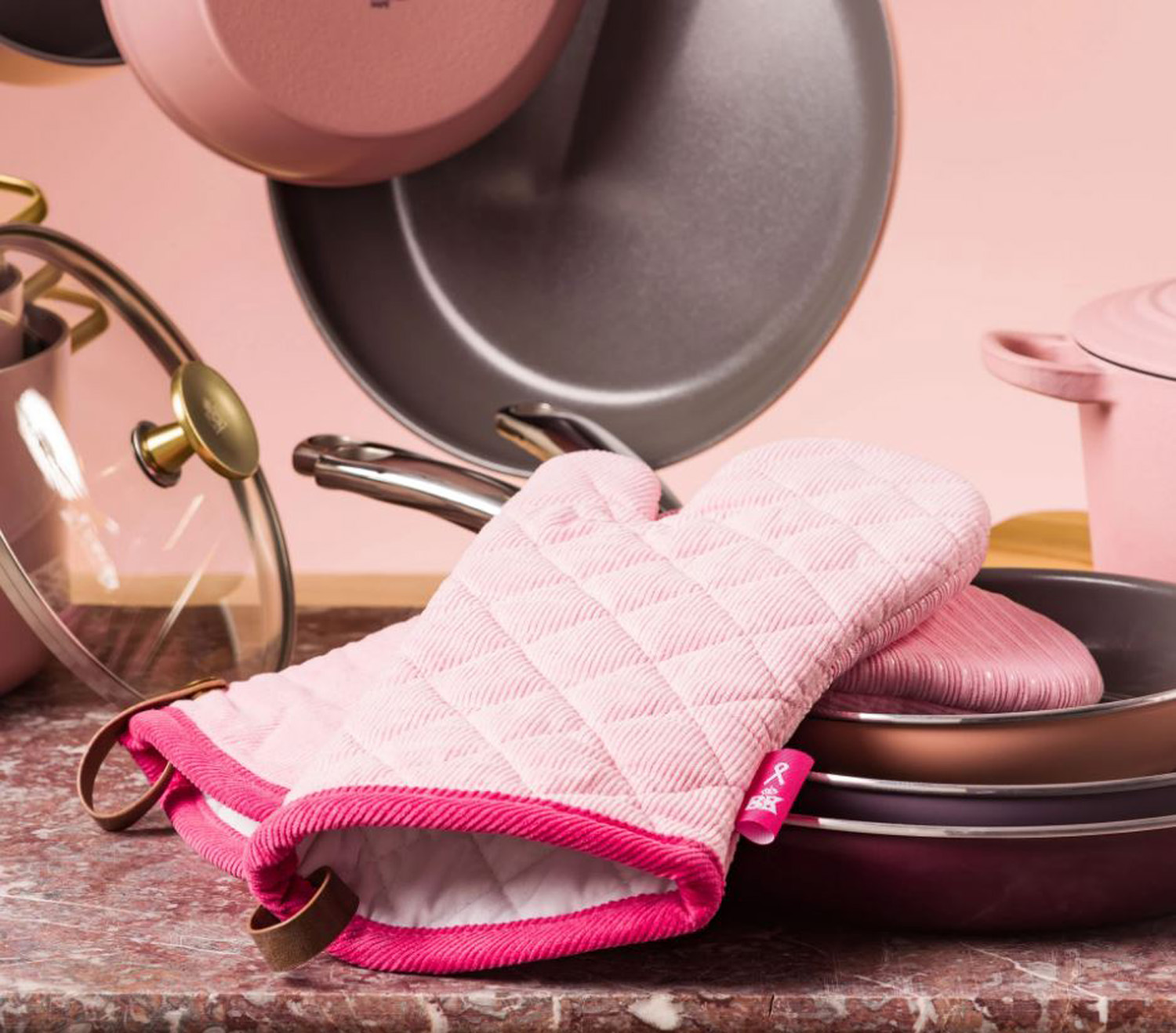 Ovenwanten BK Think Pink - set van 2