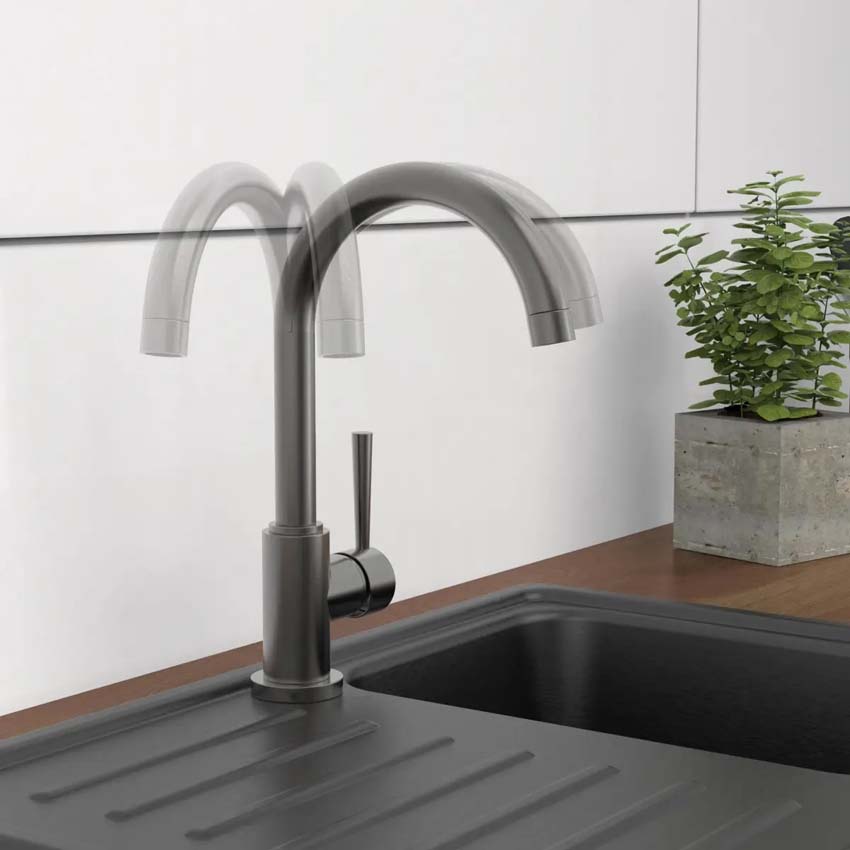 Robinet de cuisine Charlotte graphite mat