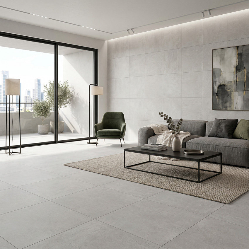 Vloer- en wandtegel Level Silver 60x60cm