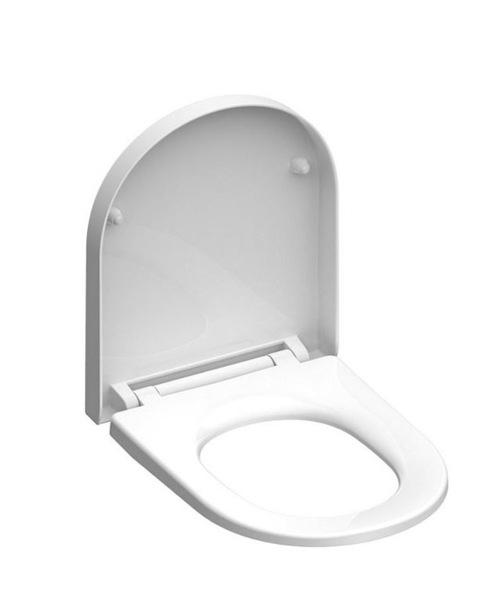 Siège de WC softclose blanc forme en D