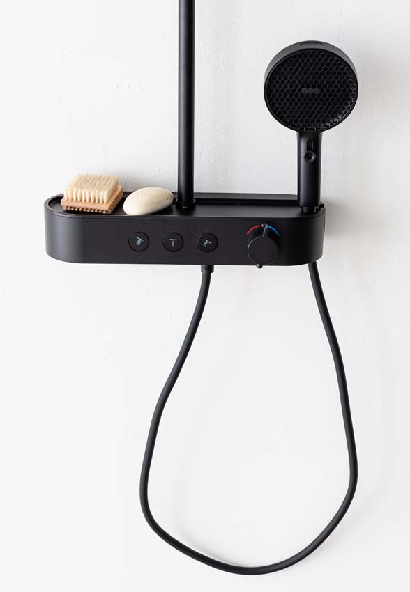 Doucheset Vivian thermostatisch mat zwart