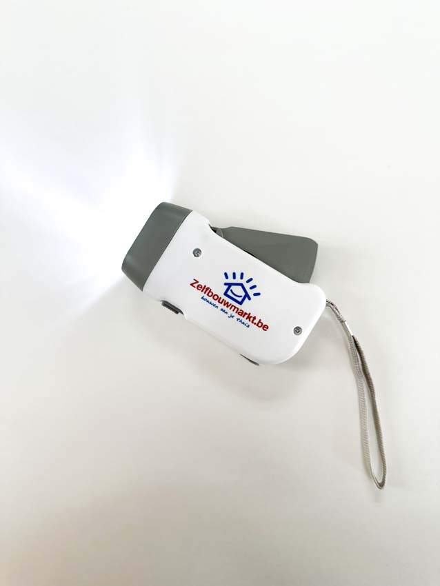 Lampe de poche rechargeable à dynamo LED blanche