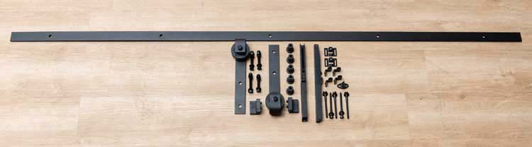 Complete enkele schuifdeur Palladium wit 93x211,5cm + rail robust zwart