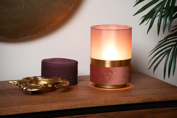 Lampe de table - rose - Ø15cm - E14 - 40W