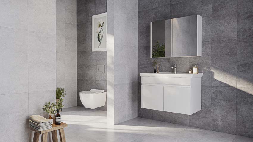 Carrelage mural Selina mat gris clair 33x66cm