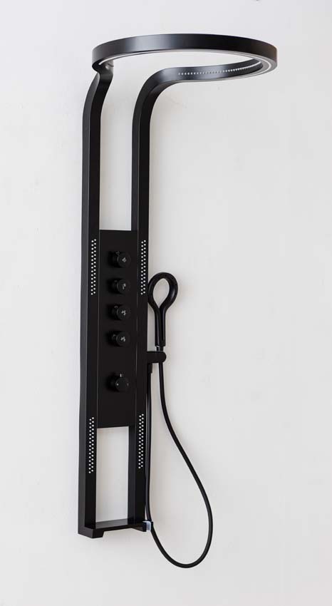 Complete doucheset Vicky thermostatisch met LED zwart Complete doucheset Vicky thermostatisch met LED zwart