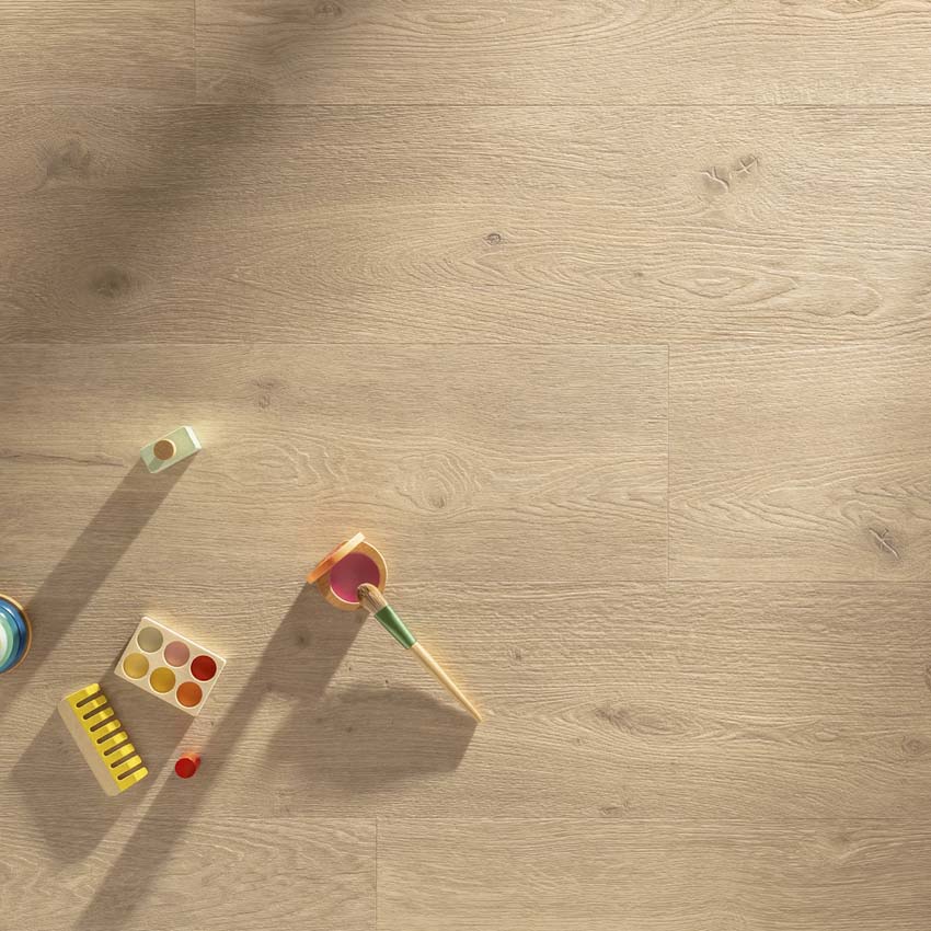 Sol vinyle Floorify Latte planche 4,5mm chêne beige 152,4x22,5cm