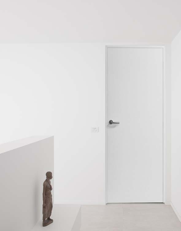 Verfblokdeur compleet 93cm zilver+blokkader in rubberwood 22cm rechts