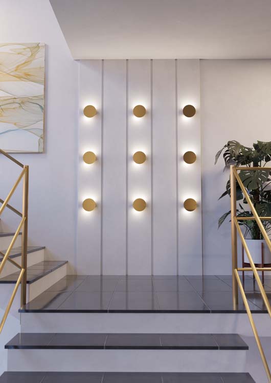 Wandlamp - goud - Ø15,5cm - LED - 1x4W - 3000K