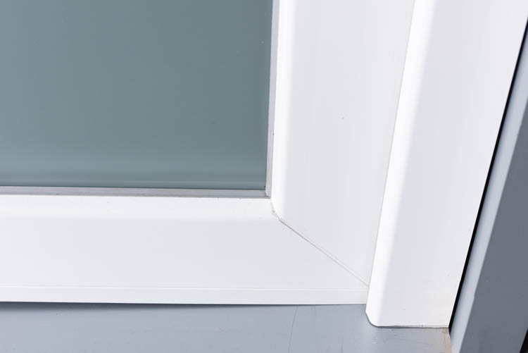 Porte extérieure 3 parties PVC verre mat blanc 980x2180mm ouvrant à gauche