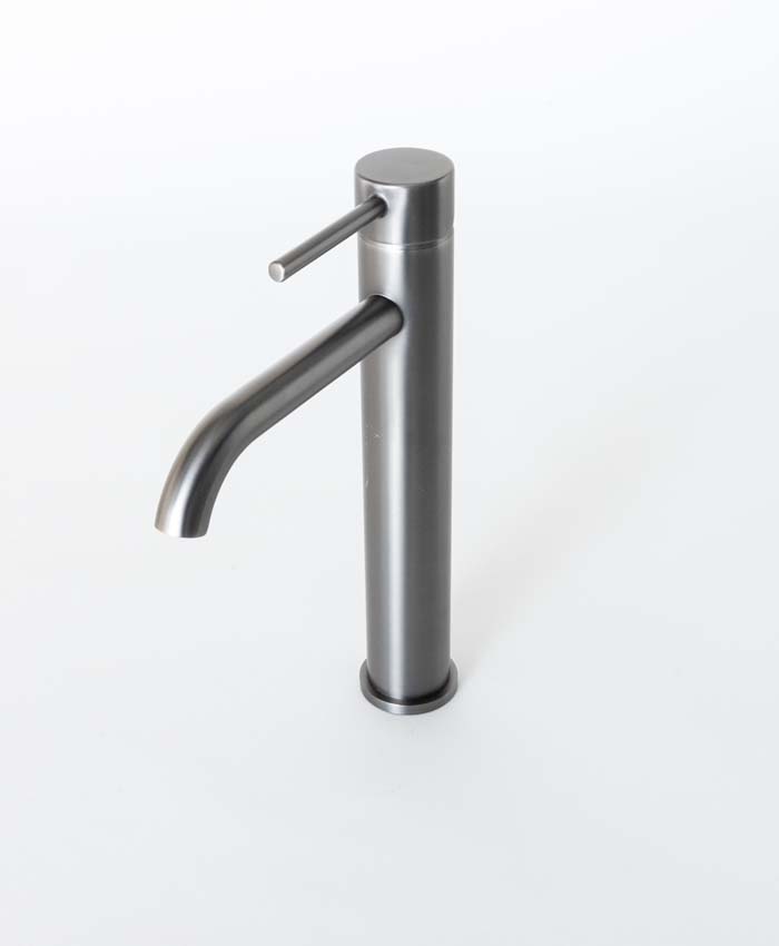 Wastafelkraan Miley slim gunmetal verhoogd
