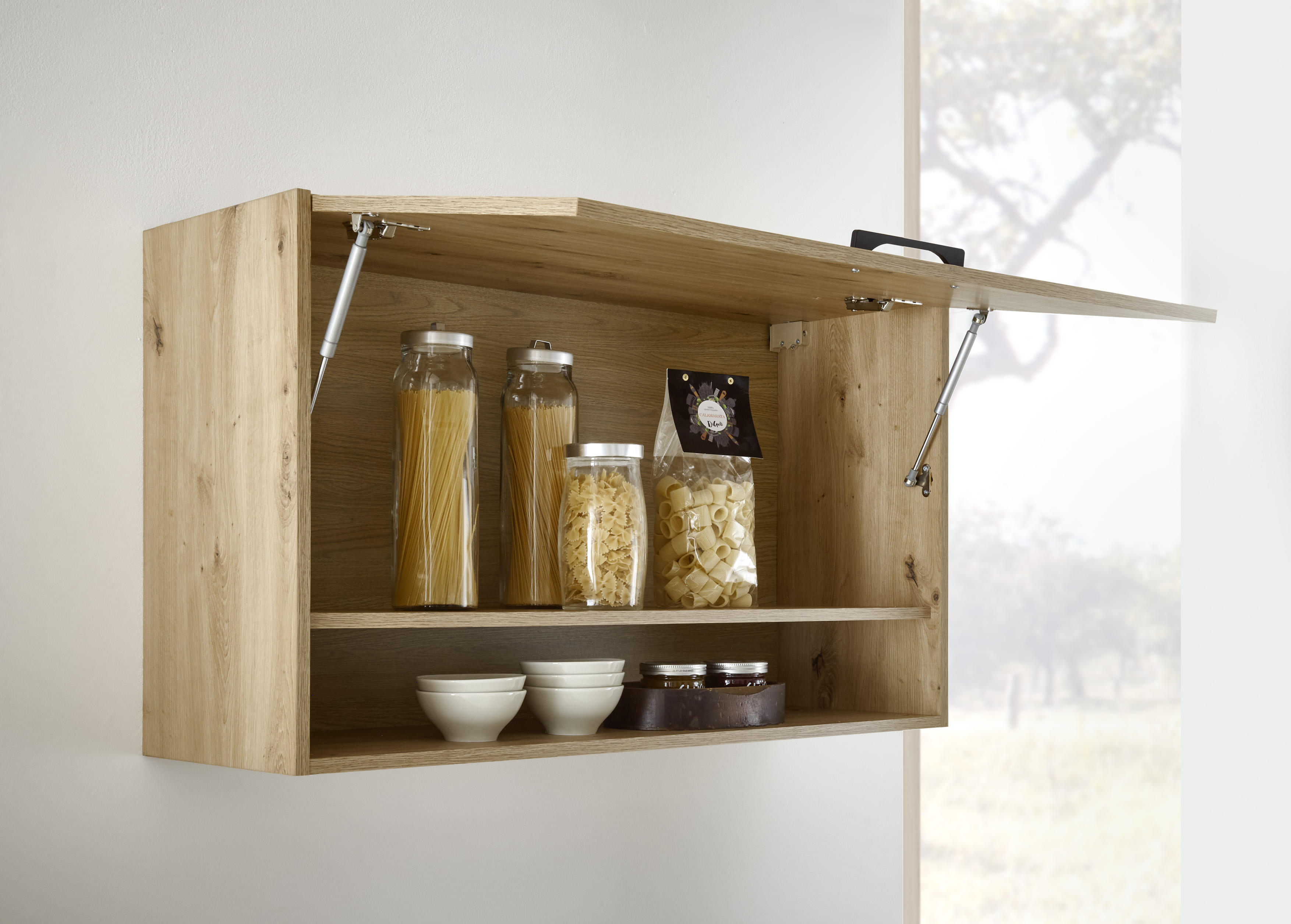 Cuisine Montréal aspect béton 326cm - avec appareils - plaque de cuisson vitrocéramique et hotte murale en inox