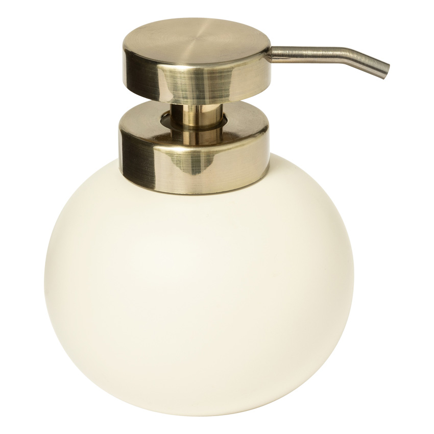 Zeepdispenser Solane polyresin beige 10,1x10,1x12,2cm