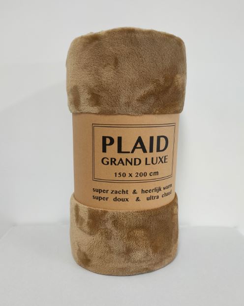 Plaid Grand Luxe Camel 150 x 200 cm