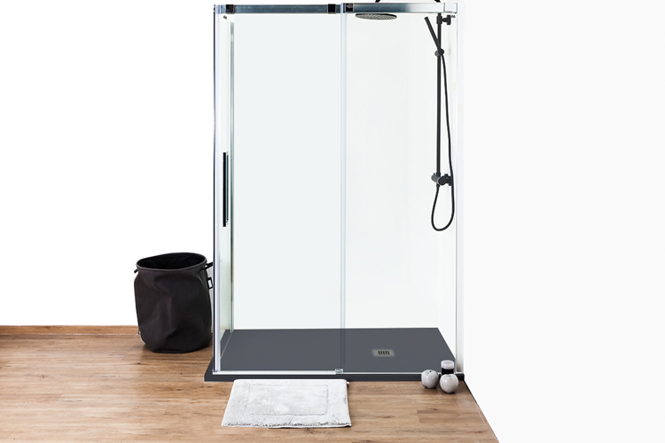 Douchebak Minimalism composiet met gelcoat grafiet 120x90cm