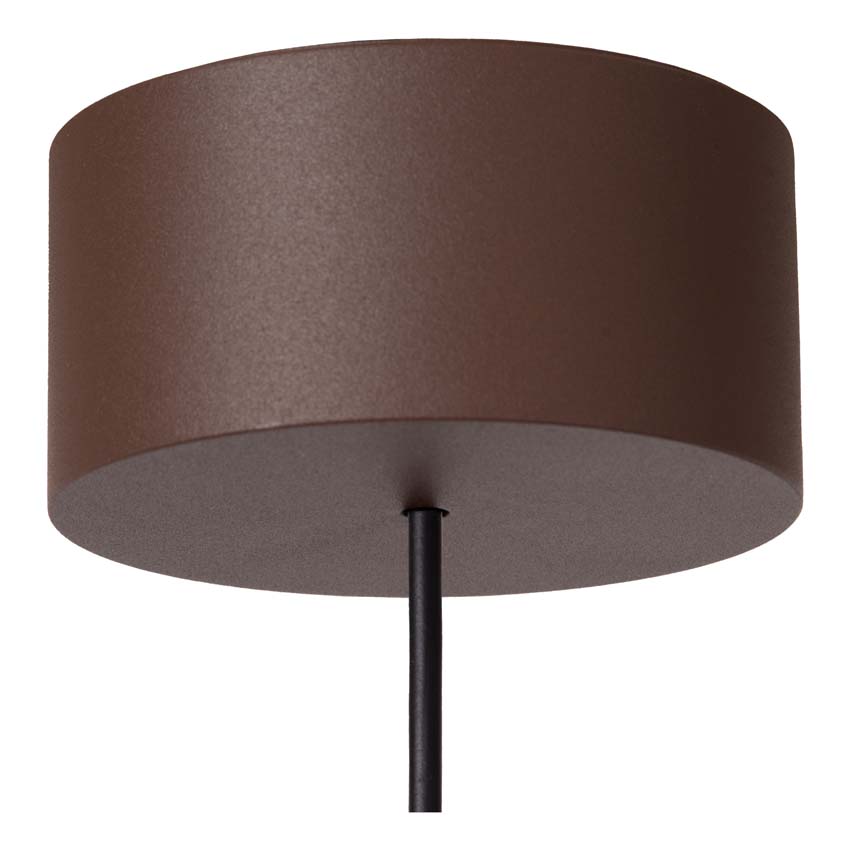 Lucide Essential Lenz - Spot plafond/intérieur-extérieur - Ø11cm - LED - 1x8W 2700K - IP54 - Brun rouille