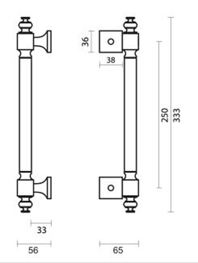 Poignée de tirage Pro 40 vieil argent laiton exclusif rosas