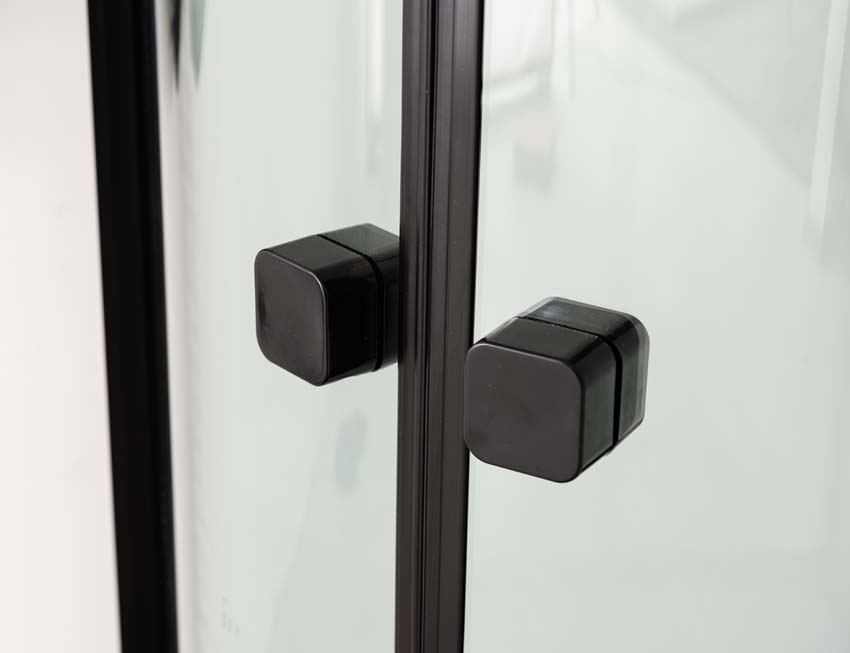 Douchecabine Payton hoek zwart/wit schuifdeur 85x85x197,5cm