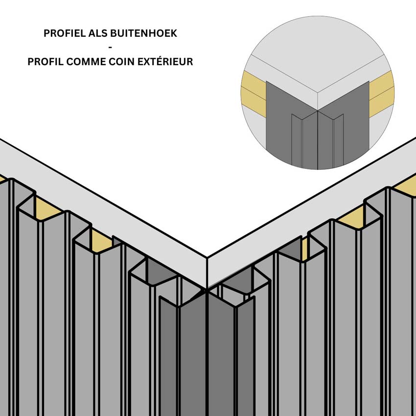 U-profiel voor Line up outdoor metaal grafietgrijs