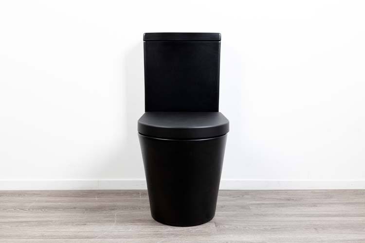 Staand toilet Zeke rimless mat zwart inclusief WC-bril