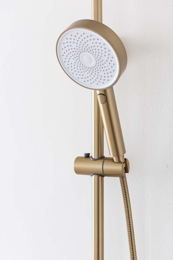 Doucheset Melody thermostatisch brushed gold