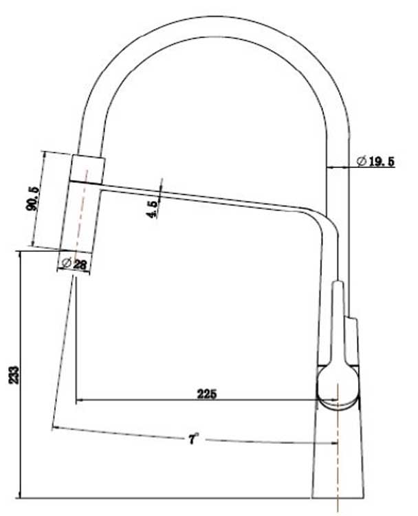 Robinet de cuisine Sandra noir avec bec extractible