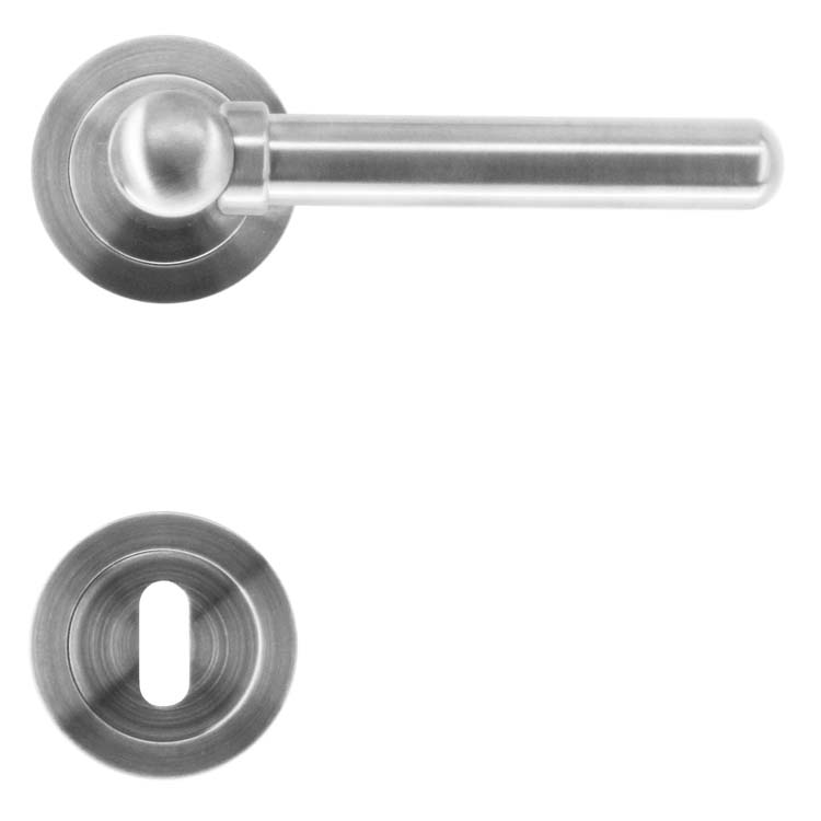 Poignée de porte pro pitigliano look inox rosace barbe