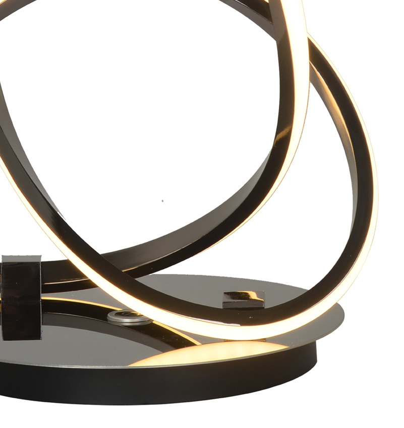 Lampe de table - noir/chrome - 26x21x33cm - dimmable - LED - 1x18W - 3000K