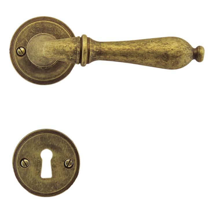 Poignée de porte amalfi vieux jaune rosace barbe