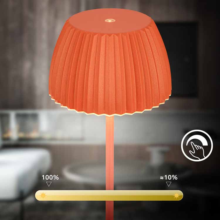 Lampe de table Veluna - orange - 36.5cm - dimmable - LED - 2W - 2700K - IP44 - USB